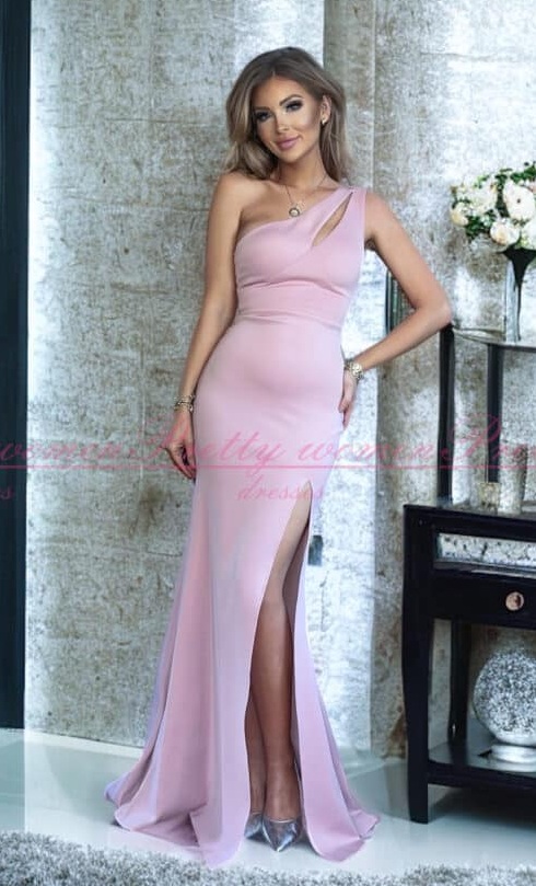 Aruba długa pudrowa sukienka