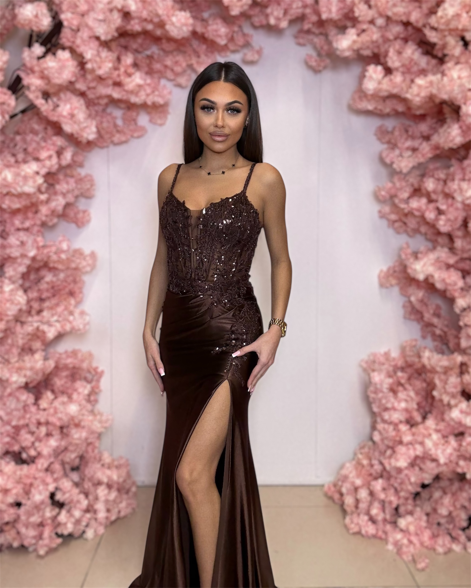 Chocolate czekoladowa długa suknia rybka - obrazek 4