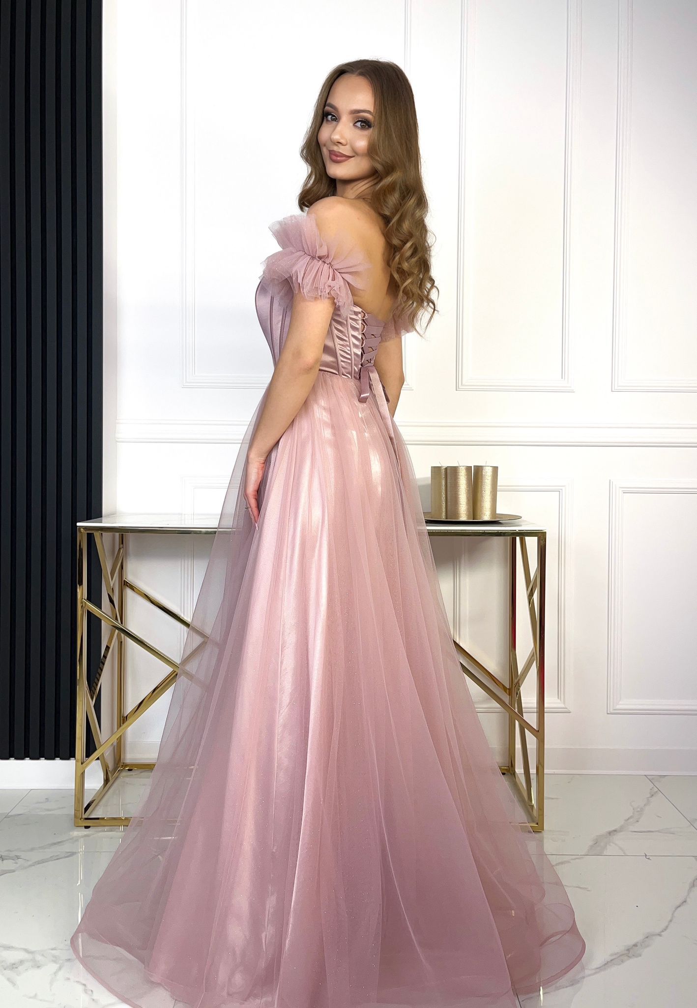 Lilia CZARNA DŁUGA TIULOWA SUKIENKA księżniczka - obrazek 3