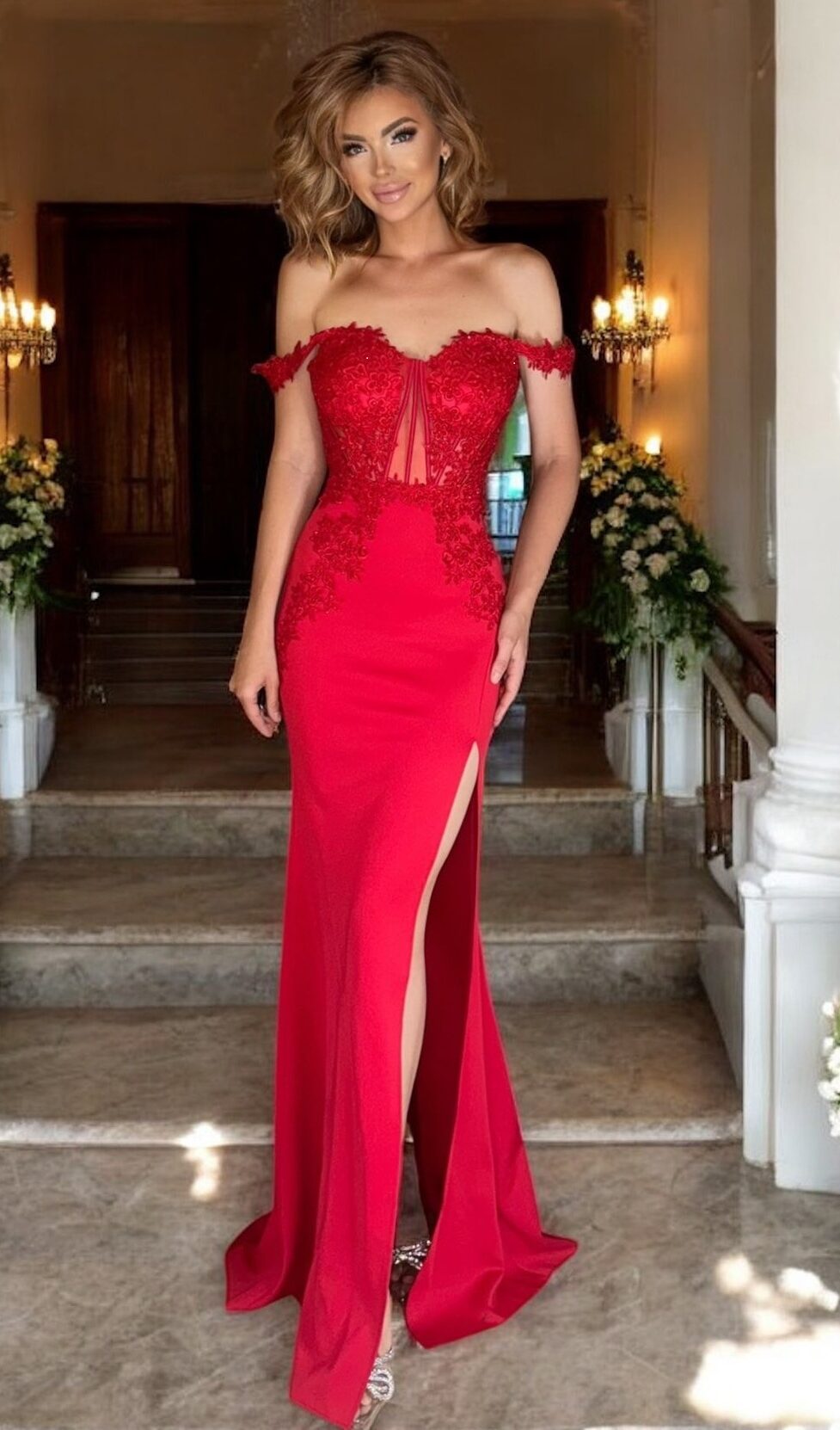 Aradis czerwona długa sukienka